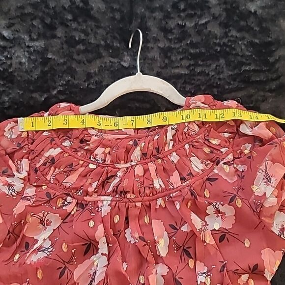 WALTER BAKER METALLIC FLORAL-PRINT BLOUSE SIZE - Picture 8 of 12